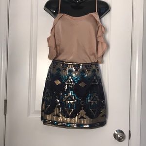 Sequin Navy skirt